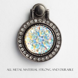 [2 Packs] Gemstones Glitter Bling Bling Phone Ring Holder, Sparkle Phone Ring Grip Artificial Diamond Stand,Rhinestone Cell Finger Ring for Phones,Pad