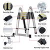 2.5M+2.5M(5M/16.5Ft) Telescopic Ladder Household Ladders,Aluminum Telescoping Extension Ladder A-Frame Lightweight