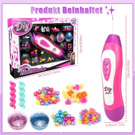agctrler Hair Accessories Girls Toy, Hair Braiding Machine Girls Set, Hair Braiding Machine DIY Braiding Aid Hair with Hair Beads Glitter, Hair Braiding Machine for Gift Girls from 5-12 Years