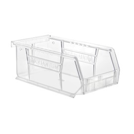 Hudson Exchange 7-1/2" x 4" x 3" (12 Pack) Plastic Stackable Storage Bin and Hanging Container, Crystal Clear