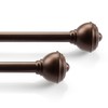 Deco Window 2 Pack Adjustable Brown Curtain Rods for Windows