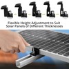 Anbte 10pcs Solar Panel Mounting Brackets 30-50mm Adjustable, Aluminum Solar
