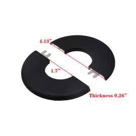 LC LICTOP Wall Split Flange Escutcheon Plate for 1.7 Inch Pipe, ABS Round Faucet Cover, 4.13 Inch Self-Adhesive Pipe Cover, Water Pipe Wall Hole Decoration for Laundry Bathroom Kitchen, 4Pcs Black