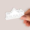 Squiddy Jerusalem Isreal Skyline - Vinyl Sticker Decal for Phone,