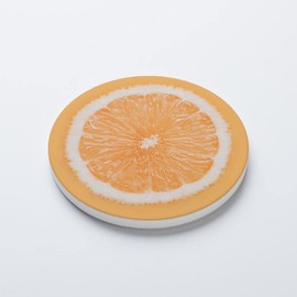 Orange, Joyride Home Decor, Single Ceramic Coaster, 4-inch Individual Circle Drink Coaster, Non-Slip Cork Back, Protects Surfaces, Express Your Style.
