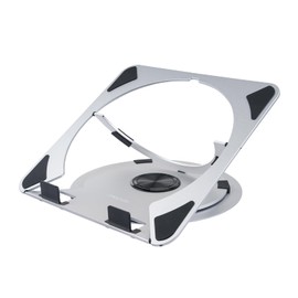 MOSISO Laptop Stand for Desk, Adjustable Aluminum Alloy Computer Stand with 360 Degree Rotating Base, Ergonomic Keyboard Riser Kickstand for Collaborative Work, Compatible with All Laptops, Silver