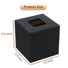 AITEE Acrylic Tissue Box Cover: Black Square Tissue Holder Napkin Dispenser for Home Bathroom Kitchen Bedroom Office Coffee Table Restaurant