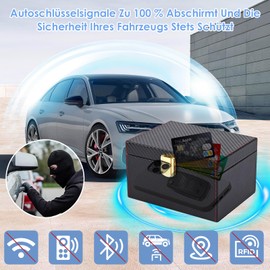 Keyless Go Protection Box, Faraday Box for Car Keys, RFID Blocker Car Keys, Signal Blocking, Anti-Theft Protection of Credit Cards and Car Keys, Inner Size 14.4 x 10.4 x 7.6 cm