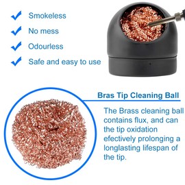 MMOBIEL Soldering Tip Iron Cleaner, Solder Tip Cleaning Wire and Metal Brass Holder Station