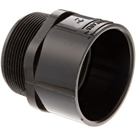 Spears 436-B Series PVC Pipe Fitting, Adapter, Schedule 40, Black, 2" NPT Male x 2" Socket