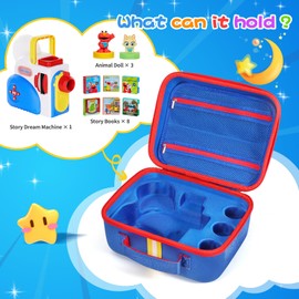 Hard Carrying Case Fits for Little Tikes Story Dream Machine Books Starter Set, Protective Travel Container Case for Storytime Audio Play Real for Littles Character Collection, Blue (Box Only)