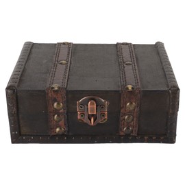 Wooden Chest with Lock Small Vintage Decorative Storage Box Jewelry Wooden Chest