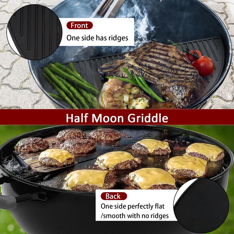 KAMaster 22" Half Moon Cast Iron Cooking Grate Grill Accessory