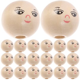 Operitacx 50pcs Smile Face Wooden Beads Natural Wood Craft Beads for Jewelry Making for Boys and Girls Crafts and Decorative Projects Safe and Wooden
