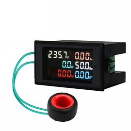 WANGCL Ammeter Voltmeter 80-300V 100A AC Display Meter Power Meter Digital AC Meter with Digital Colour LCD Volt Amp Watt Detector Reader Panel