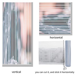 Niviy White Lines Decorative Window Film Office Glass Window Film Frosted Window Cling for Window Decor Vinyl Cling 11.8" by 78.7" 1 Roll