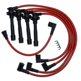 VMS RACING 90-97 10.2mm High Heat Performance Ignition Spark Plug Wires Set in Red Compatible with Honda Accord 2.2L F22A1 F22B2 SOHC Engines ONLY 1990-1997