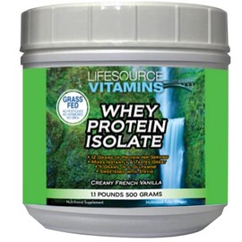 LifeSource Vitamins 1.1 lb Grass Fed Whey Protein Isolate - Creamy French Vanilla w/Stevia