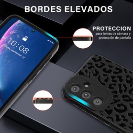 Threehao Funda para Xiaomi Poco X6 Pro 5G, Ultra Delgado Flexible Silicona Negro Carcasa con Estampado de Leopardo Dibujos, Antigolpes Anti-arañazos Protectora