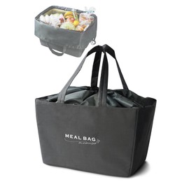 atRise Cash Register Bag Cold Storage Capacity Eco Bag Shopping Basket Size Cooler Bag (Charcoal Gray)