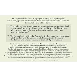 Apostolic Pardon Large Holy Card (5-pack) with Two Free Prayer Cards Included