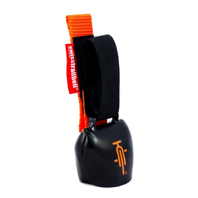 swisstrailbell® Mexico Edition Deep Black: OrangeBike, Orange Band, Bicycle Bell,
