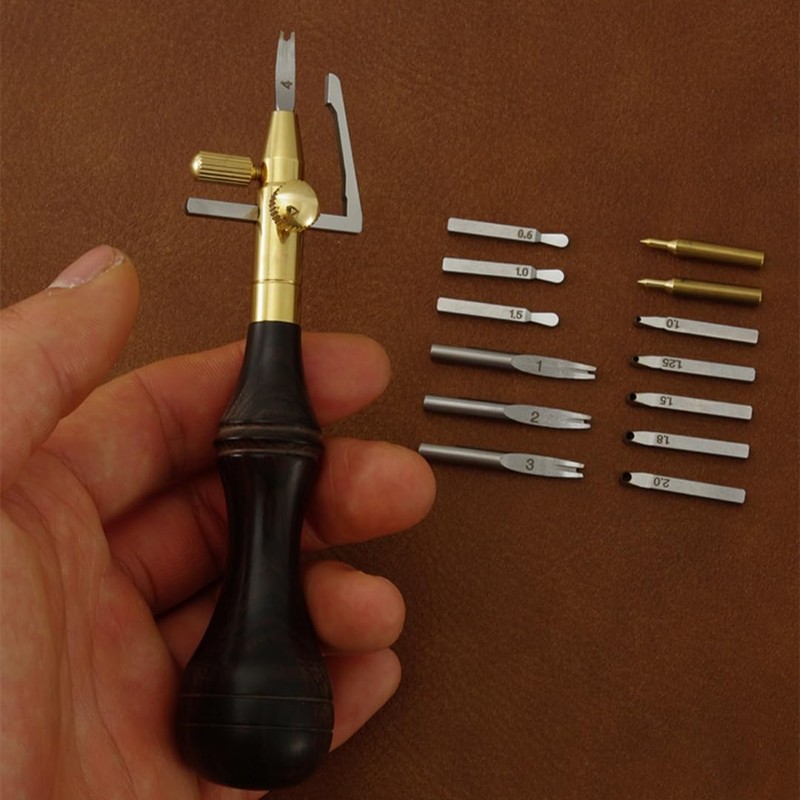 SiiRo 6 in 1 Leather Groover Tool, Edge Beveler Leather