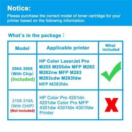 LCL 206A 206X Black High-Yield Toner Cartridge with OEM Chip Replacement for HP W2110A W2110X Toner for HP Color Laserjet Pro M255 M255dw MFP M282 M282nw MFP M283 M283cdw M283fdw Printer (1-Pack)