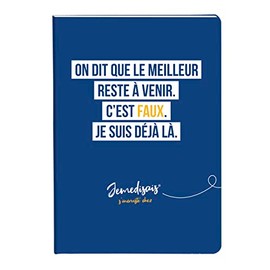 Clairefontaine Jemedisais 116015C Notebook DIN A5 14.8 x 21 cm, Glued, 64 Sheets, 90 g, Lined, Assorted Designs, Pack of 1