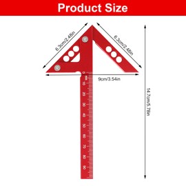 Mittenlehre Linienlehre, Mittenfinder 100 mm, 90° Zentrumsfinder, 45° Zentrierwinkel für die Holzbearbeitung