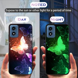 GUAGUA for Moto G 5G 2024 Case Glow in The Dark, Moto G Play 2024 5G Case, Cute Black Butterfly Noctilucent Luminous Shockproof Protective Case for Moto G 5G 2024/Moto G Play 5G 2024 6.6", Black