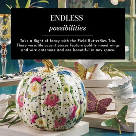 MACKENZIE-CHILDS Butterflies Trio, Hanging Butterfly Wall Decor, Field, Set of 3