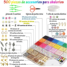 Kit para hacer pulseras con cuentas de arcilla 5100, cuentas planas de muy buen gusto para hacer joyas de amistad, cuentas de polímero Heishi con dijes, regalos para adolescentes y niñas, manualidades para niñas de 8 a 12 años (multicolor)