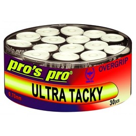 Generisch Pro's Pro Ultra Tacky Overgrip 0.70 mm for Tennis, Badminton, Padel, Squash, Pack of 30 (White)