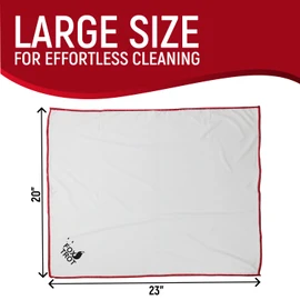 Fox Trot Large Microfiber Polishing Cloths (2 Pack White | Gray) | Streak Free, Lint Free Shine and Clarity for Wine Glasses, Stemware and More