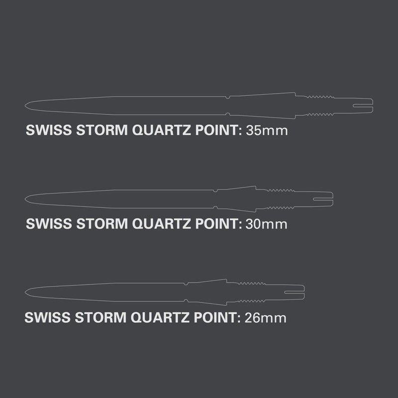 TARGET Darts Swiss Point Storm Dart Points, Quartz (3 Pack