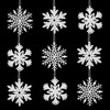 CCUCKY White Snowflake Ornaments Christmas Tree Hanging Decorations 9 Pieces,Glitter
