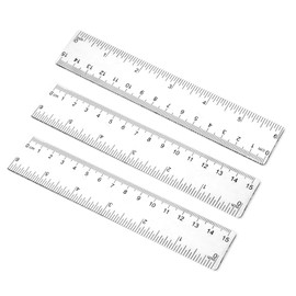 3 Pack 6 Inch Ruler Set Plastic Straight Rulers Transparent Measuring Tool for Student School Office Drawing with Inches and Clear Metric Measuring Small Ruler
