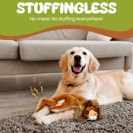 SPOT Skinneeez Jungle Cat 14 Inch Stuffing-Free Plush Squeaky Dog Toy – Soft Interactive Chew Toy for Small and Medium Dogs – Mess-Free Play for Light & Moderate Chewers