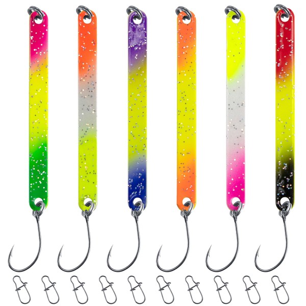Dr.Fish 6-Piece Trout Bait Stick Spoon 3g with 10-Piece Snaps