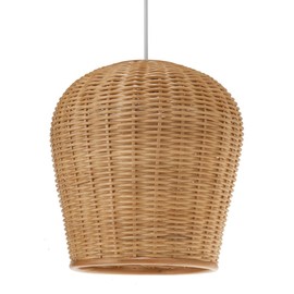 KOUBOO 1050032 Wicker Pod Pendant Light, 11.5" x 11.5" x 12.5", Natural