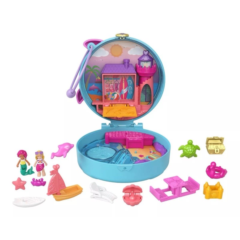 Polly Pocket Miniatura Muñecas Dolphin Beach Set Mattel