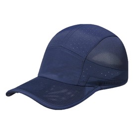 HeyCaps Mesh Sport Cap - Quick Dry Baseball Caps Mens Breathable Lightweight Adjustable Unstructured Running Golf Summer Sun Cap Navy