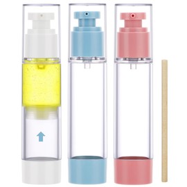 Segbeauty Airless Pump Dispenser, Pack of 3 Pump Bottles, 50 ml, Cream Dispenser for Pressing, Portable, Vacuum Cosmetic Container, Travel Bottles for Lotion, Cream, Gel, Shampoo
