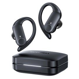 NUTSHELL NS18 Wireless Earbuds for Workouts, 12H Non-Stop Playback, Sweat-Resistant, Customized App for Your Preferences Settings, 13mm Drivers with Deep Bass, Clear Calls, Bluetooth 5.3 (BLK)