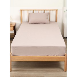 SUNSEIKATU Fitted Sheet, Mattress Pad, Mattress Cover, Integrated Fitted Sheet, Bed Cover, Single/Semi-Double/Double/Queen Double Bed/Family Size, Washed, Super Soft, Wide King Size, Box Bed Sheet