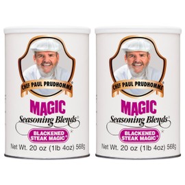 Chef Paul Magic Seasoning Blends Blackened Steak Magic | Bold Flavor for Steak & Beef | Gluten-Free Seasoning for Grilling, Roasting & BBQ | Spice Blend with Garlic & Chili | 20 oz (Pack of 2)