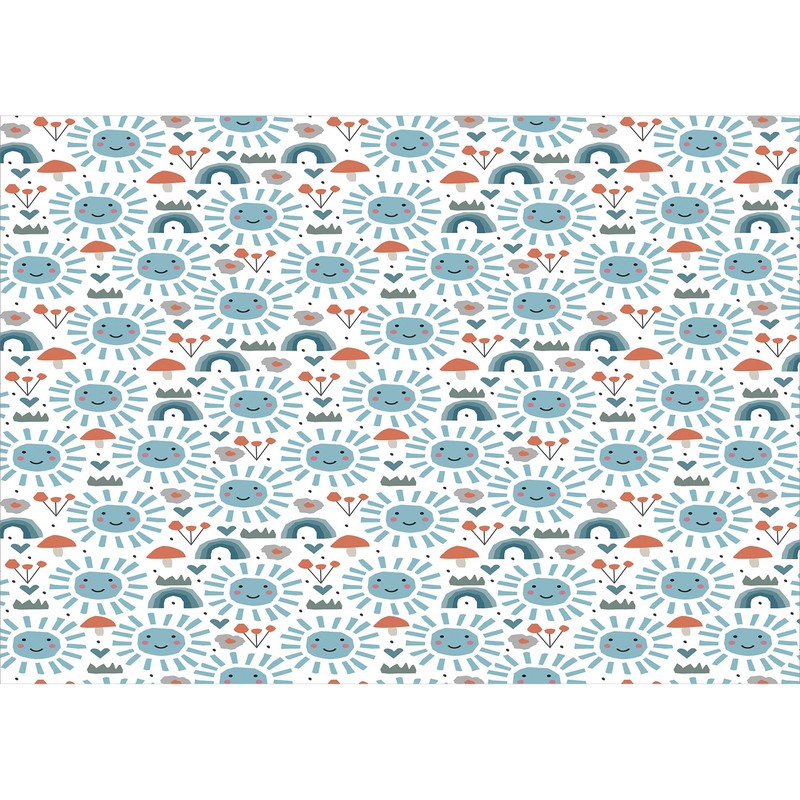 Ambesonne Cartoon Soap Dispenser & Toothbrush Holder Set, Smiling Sun