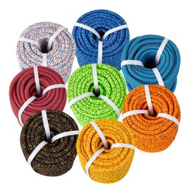 Zeluga 15-525 11mm x 125ft. Double Braided Arborist Rope with Metal Loop, High Strength 5400 Lb Breaking Strength, No-Stretch Static Rope for Tree Work & Rigging, Assorted Color