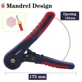 Yangoutool Ferrule Crimping tool YG6-6 Awg28-10 Hexagonal Increasing Conductive Area Unique Compact Design Wire Ferrell Crimper for Wiring Cable Insulated End-Sleeves Assortment Connectors Terminal
